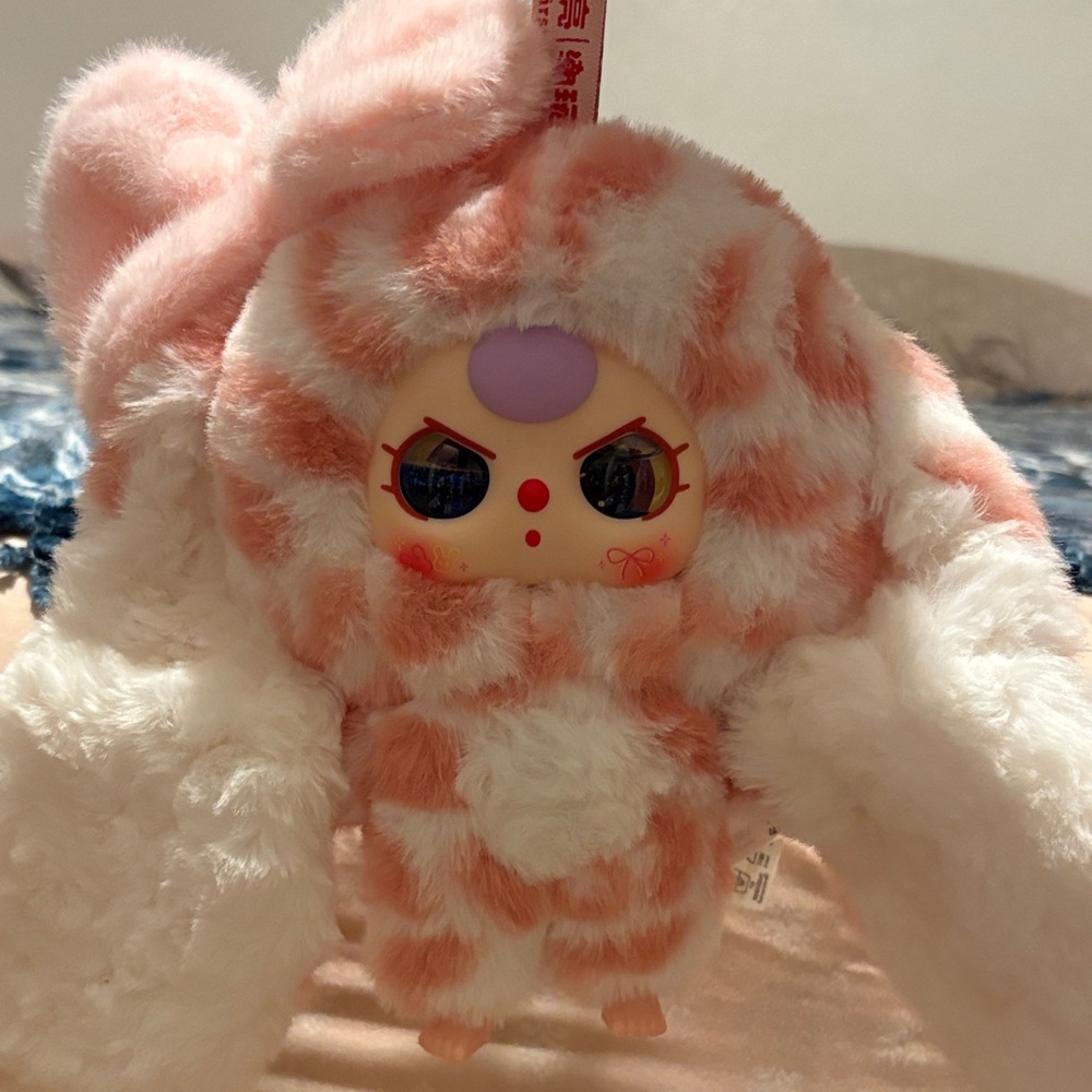 Plush Doll with Pink and White Fur